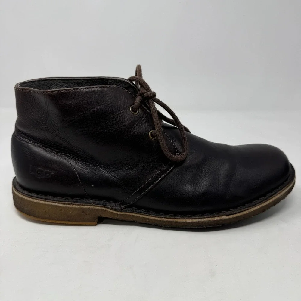 UGG Australia Leighton Chukka Desert Leather‎ Boots Black 3275 Men's Size 8.5